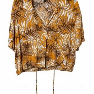 Leaf Print Button Down Shirt